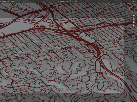 Long Beach Terrain city California USA 3D 模型