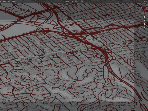 Long Beach Terrain city California USA 3D Model