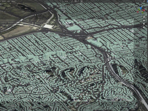 Long Beach Terrain city California USA 3D Model