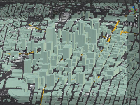 Long Beach Terrain city California USA 3D Model