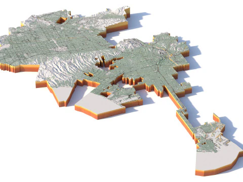 Long Beach Terrain city California USA 3D Model