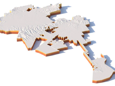 Long Beach Terrain city California USA 3D Model