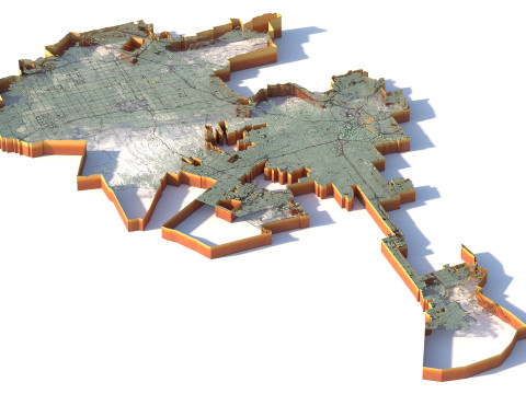 Long Beach Terrain city California USA 3D 模型