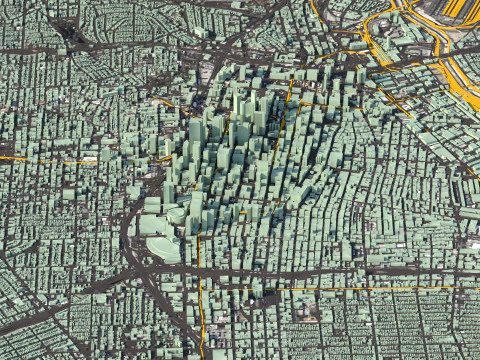 Long Beach Terrain city California USA 3D Model