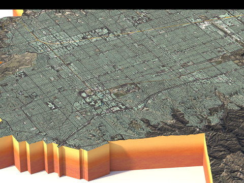 Long Beach Terrain city California USA 3D 模型