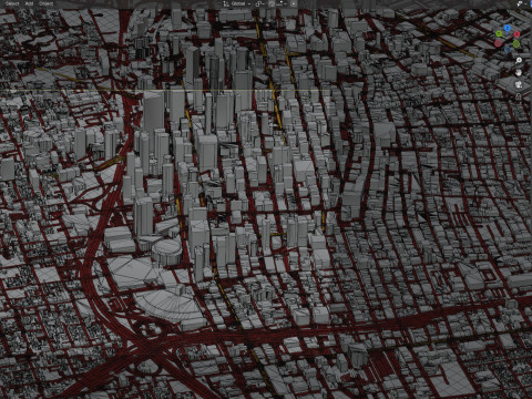 Long Beach Terrain city California USA 3D 模型