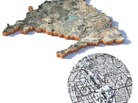 Madrid Terrain city Spain 3D Modell