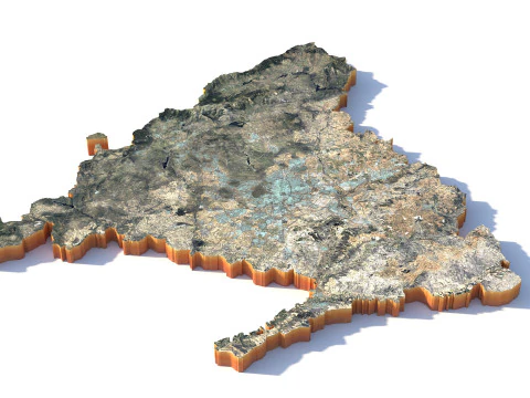 Madrid Terrain city Spain 3D Model