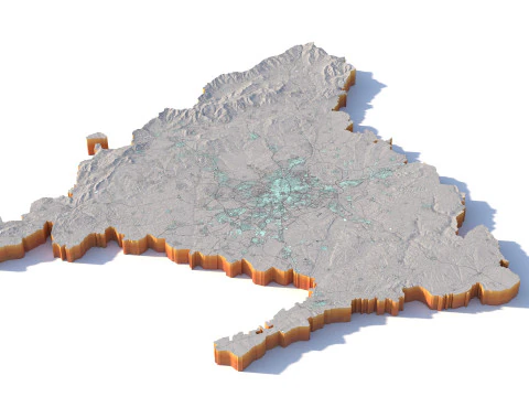 Madrid Terrain city Spain 3D Model