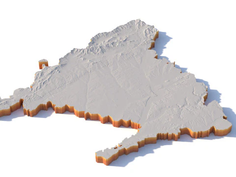 Madrid Terrain city Spain 3D Model