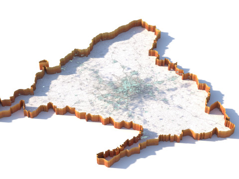 Madrid Terrain city Spain Modelo 3D