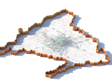 Madrid Terrain city Spain 3D Model