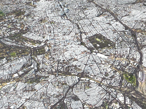 Madrid Terrain city Spain 3D Model