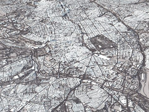 Madrid Terrain city Spain Modelo 3D