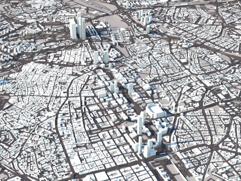 Madrid Terrain city Spain Modelo 3D