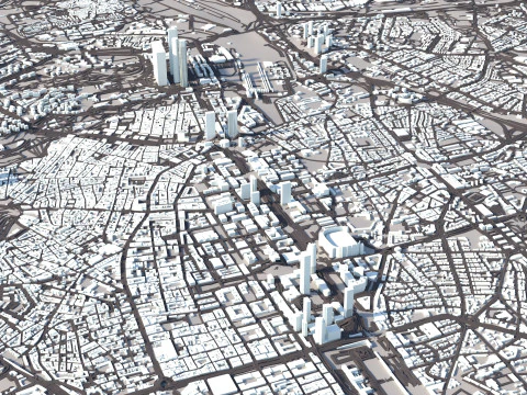 Madrid Terrain city Spain 3D Model