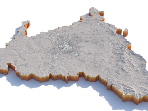 Madrid Terrain city Spain Modelo 3D