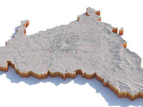 Madrid Terrain city Spain 3D Model