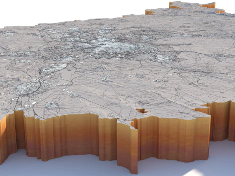 Madrid Terrain city Spain 3D Model