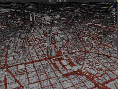 Madrid Terrain city Spain 3D Model