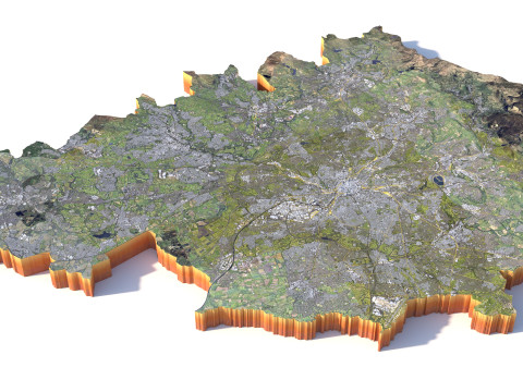 Manchester Terrain city United Kingdom 3D Model