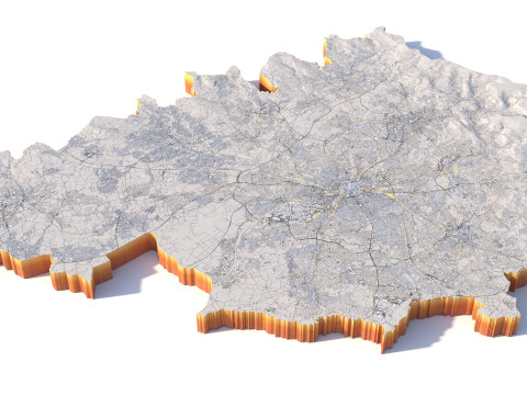 Manchester Terrain city United Kingdom 3D Model