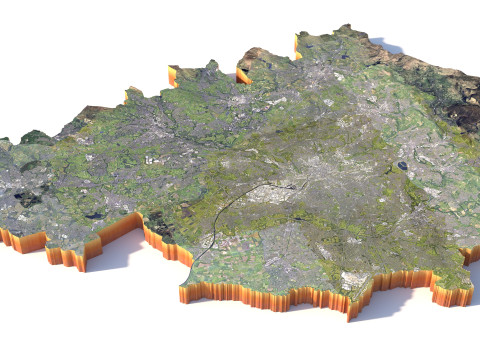 Manchester Terrain city United Kingdom 3D Model