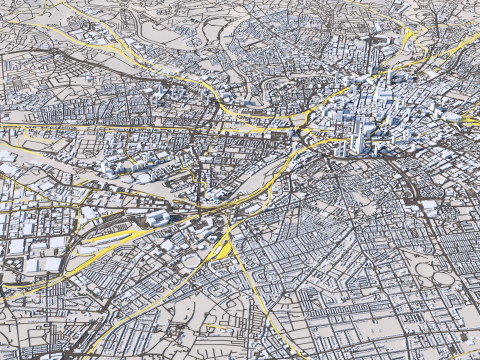 Manchester Terrain city United Kingdom 3D Model