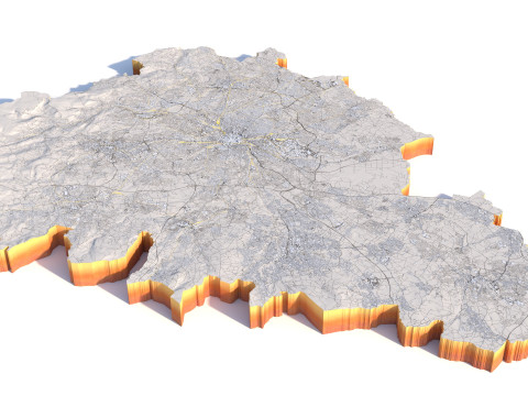 Manchester Terrain city United Kingdom 3D Model