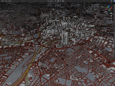 Manchester Terrain city United Kingdom 3D Model