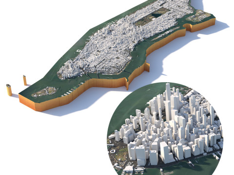 Manhattan in New York USA Modèle 3D