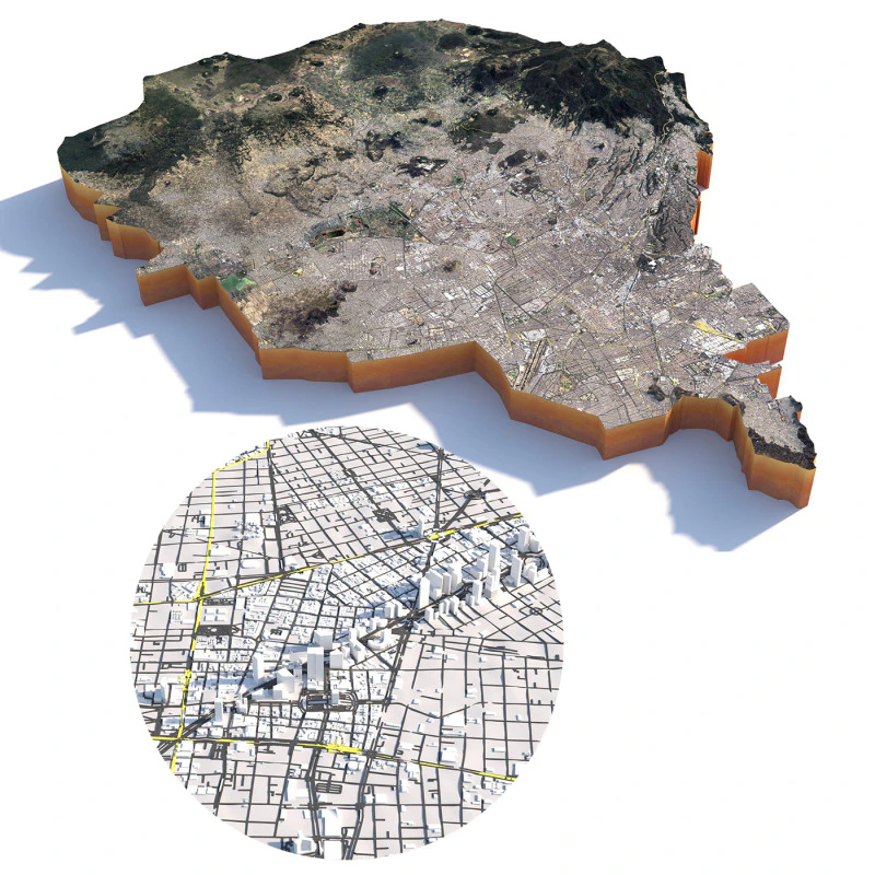 Cidade do M&eacute;xico Modelo 3D .c4d .max .obj .3ds .fbx .stl .blend 