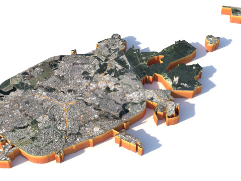 Minsk Terrain city Belarus 3D Model