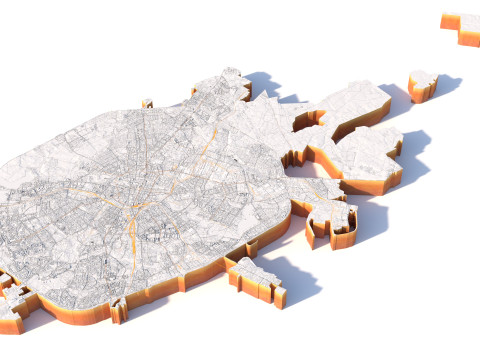 Minsk Terrain city Belarus 3D Model