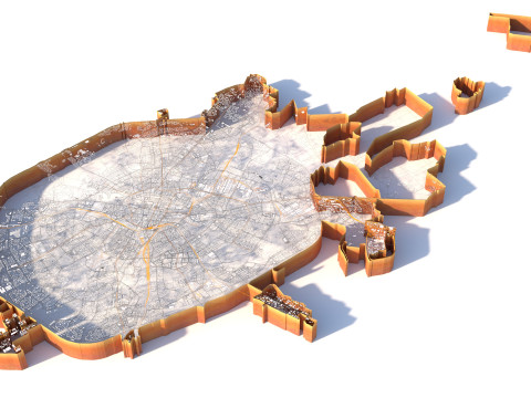 Minsk Terrain city Belarus 3D Model