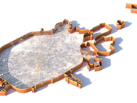 Minsk Terrain city Belarus 3D Model