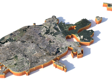 Minsk Terrain city Belarus 3D Model