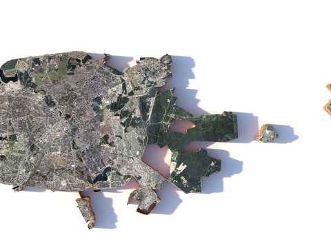 Minsk Terrain city Belarus 3D Model
