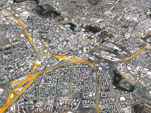 Minsk Terrain city Belarus 3D Model