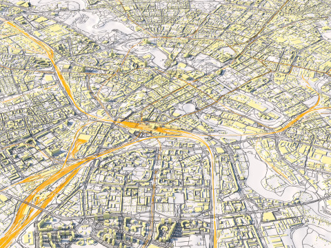 Minsk Terrain city Belarus 3D Model