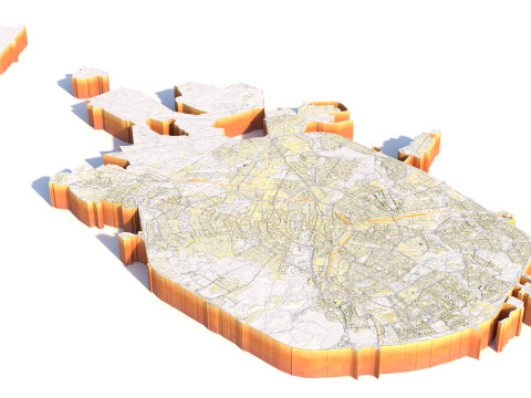 Minsk Terrain city Belarus 3D Model