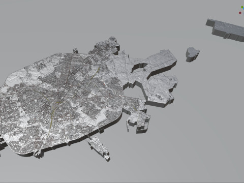 Minsk Terrain city Belarus 3D Model