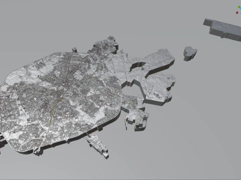 Minsk Terrain city Belarus 3D Model