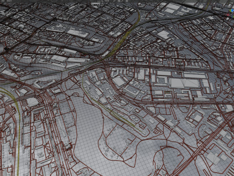 Minsk Terrain city Belarus 3D Model