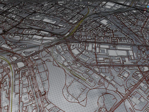 Minsk Terrain city Belarus 3D Model