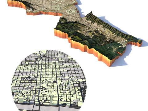 Monterrey Terrain city Mexico 3D Modell