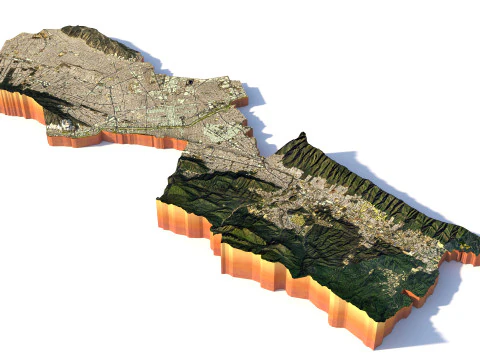 Monterrey Terrain city Mexico 3D Model