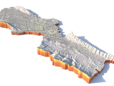 Monterrey Terrain city Mexico 3D Model