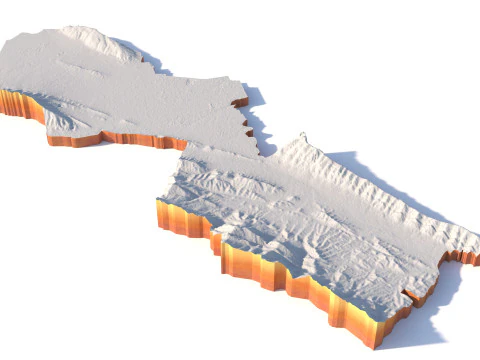 Monterrey Terrain city Mexico 3D Model