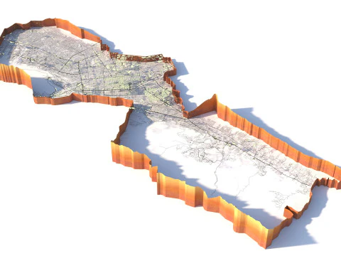 Monterrey Terrain city Mexico 3D Model